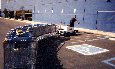 power cart mover used in the parking lot